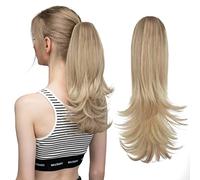Extensión de Cola de Caballo Coleta falsa ondulada con banda elástica Cola de caballo Clip de garra sintética en extensiones de cabello de cola de caballo Postizo 14quot; pelo rubio falso Extensiones