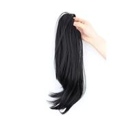 Extensión de cola de caballo con pinza de 45 cm, larga, ligeramente ondulada, en capas, de aspecto natural, sintética, for mujer(1B)