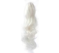 Extensión de cola de caballo de 45,54 cm, larga, rizada, para clips, peluca sintética de aspecto natural para mujeres, color marrón ceniza claro, rubio para el uso diario (1001,24 pulgadas)