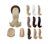 Extensión de Cola de Caballo Extensión de cola de caballo con clip de garra, postizo falso con cordón corto, cola de caballo recta sintética de 12 ", postizo for mujeres y niñas Extensiones de pelo(Co