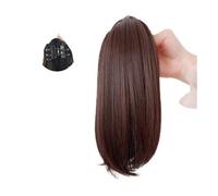 Extensión de cola de caballo Extensión de cola de caballo corta de 12 pulgadas, pinza de pelo liso, postizo de mandíbula sintética, extensión de cola de caballo de fibra sintética respetuosa con el ca