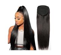 Extensión de Cola de Caballo Extensión de cola de caballo larga y recta, cabello humano Real con cordón, postizo de cola de caballo, Color Natural, Clip de pelo Remy en postizo de cola de caballo rect