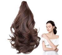 Extensión de cola de caballo, extensión de cola de caballo rizada | Pico de cola de caballo clip de garra - Extensión de cola de caballo con reflejos, postizo corto, grueso, ondulado, rizado, falso