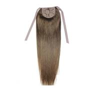 Extensión de cola de caballo, Extensiones de cabello humano Remy con clip, 16-26 pulgadas, cinta for cola de caballo, 100 g, liso(Light brown,18inch)