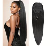 Extensión de cola de caballo, Extensiones de cola de caballo con clip de 10" a 30" de cabello 100% humano Cabello postizo(16inch)