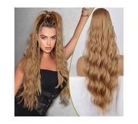 Extensión de Cola de Caballo Extensiones de cola de caballo sintéticas for mujeres postizo de cola de caballo sintético esponjoso largo ondulado Natural suave Extensiones de pelo(Borwn)