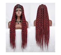 Extensión de cola de caballo, Moda nueva potencia de fuego explosiva encaje abierto nuevo conjunto de cabello trenzado peluca de cabello trenzado de encaje Cabello postizo(Red)