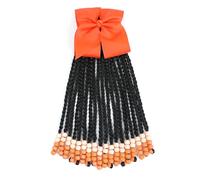 Extensión de cola de caballo para niños, con cuentas, trenzas, extensiones de cabello sintético con lazos protectores, fácil y a la moda, para bebés y niñas pequeñas (naranja degradado, caja, 9