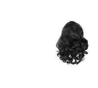 Extensión de cola de caballo, Peluca con cordón, cola de caballo corta, rollo romano, cola de caballo corta, cambio de peinado multicolor Cabello postizo(Black)