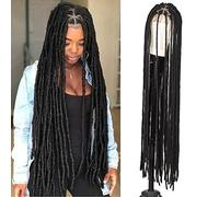 Extensión de Cola de Caballo Pelucas trenzadas sintéticas Pelucas delanteras de encaje de 50 pulgadas Trenzas de imitación Cabello Trengle Peluca larga sin nudos Extensiones de pelo