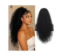 Extensión de cola de caballo rizada de 24 pulgadas, sintética, afro, con cordón ajustable, con clip, for mujeres negras.
