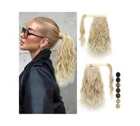 Extensión de cola de caballo rizada envolvente de 35,5 cm con clip for cabello sintético, ideal for fiestas y uso diario.(24M613)