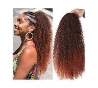 Extensión de cola de caballo sintética de 20 pulgadas de largo con rizos profundos y cordón ajustable, con clip, for uso diario.(T1B350)