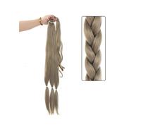 Extensión de Cola de Caballo Trenzada de 81 cm con Lazo for el Cabello, extensión de Cabello sintético Yaki Liso, extensión de Cabello Envolvente DIY(8)