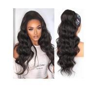 Extension de Coleta 10-26 pulgadas de largo cuerpo onda cola de caballo extensión del cabello brasileño virginal cordón cola de caballo postizo clip en extensiones de cabello humano rizado ondulado Ex