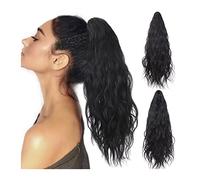 Extension de Coleta 20 pulgadas Curly Small Claw Clip Fluffy Ponytail Extensions Heat Reistan Pony Tail Fake Hair Sintético Long Culry Ponytail Extension for mujeres Extensión de Cola de Caballo(001)