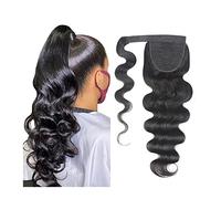 Extension de Coleta 8-24 pulgadas Body Wave Ponytail Extensiones de cabello humano Wrap Around Ponytail con Magic Paste Brazilian Remy Human Hair Ponytail Clip en extensiones de cabello Extensión de C