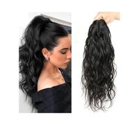 Extension de Coleta 8-28 pulgadas Body Wave Ponytail Postizo Cabello humano Garra Clip Ponytail Natural Negro Brasileño Remy Clip en extensiones de cabello rizado ondulado for mujeres Extensión de Col