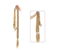 Extension de Coleta 80 CM Envoltura recta alrededor de las extensiones de cabello Cola de caballo Pieza de cabello sintético suave for mujeres Uso diario Extensión de cola de caballo trenzada larga co