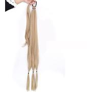 Extension de Coleta Banda elástica for mujeres Extensiones de cabello de cola de caballo trenzadas largas sintéticas 85CM Cola de caballo trenzada rubia natural con cabello Extensión de Cola de Caball