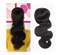 Extension de Coleta Body Wave Ponytail Brazilian Remy Cabello humano 8-24 pulgadas Body Wave Cordón Extensión de cola de caballo Clip en postizos de cola de caballo rizado for mujeres Extensión de Col
