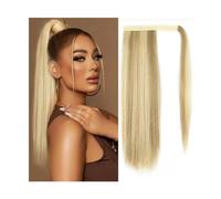 Extension de Coleta Clip de extensión de cola de caballo larga y recta for mujer, postizo de cola de caballo recta, extensiones de cabello sintético envolvente alrededor de cola de caballo Extensión d