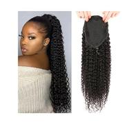 Extension de Coleta Cola de caballo con cordón rizado for mujeres negras, cabello humano rizado, extensión de cabello con cola de caballo, Clip de cabello brasileño Remy en cola de caballo rizada, pos
