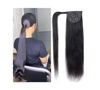 Extension de Coleta Cola de caballo larga y recta for mujeres Extensiones de cola de caballo envolventes de cabello humano 8-32 "Color natural Clip de cabello Remy malasio en postizos de cola de cabal