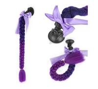 Extension de Coleta Extensión de cabello trenzado for casco, coleta de pelo sintético for motocicleta, cola de caballo de 20 pulgadas de largo, Color degradado, Accesorios for el cabello trenzado for