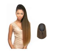 Extension de Coleta Extensión de cola de caballo con cordón de 24 pulgadas for mujeres negras, extensión de cola de caballo recta Yaki, Clip largo sintético en piezas de cabello de cola de caballo Ext