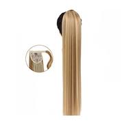 Extension de Coleta Extensión de cola de caballo recta larga 22/32 pulgadas envoltura alrededor de cola de caballo extensiones de cabello sintético Clip en cola de caballo postizo for mujer Extensión