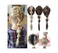 Extension de Coleta Extensión de cola de caballo trenzada de burbujas for mujeres, extensión de cabello de cola de caballo trenzada recta de 18 pulgadas de largo, pinza en piezas de cabello de cola de