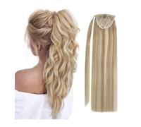 Extension de Coleta Extensiones de cabello de cola de caballo 100% humano Real, cabello humano de cola de caballo de 14-22 ", extensiones destacadas de cola de caballo, 80 g/juego for mujeres Extensió