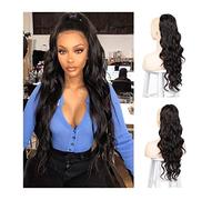Extension de Coleta Extensiones de cabello de cola de caballo Onda del cuerpo Cola de caballo con cordón Cola de caballo sintética 26 pulgadas Clip largo en piezas de cabello Cordón Cola de caballo Po