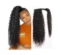 Extension de Coleta Extensiones de cabello humano rizado con cola de caballo envolvente alrededor de la cola de caballo, pieza de cabello Remy de onda profunda y larga de 8-26 pulgadas, clip de aspect