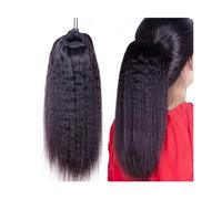 Extension de Coleta Extensiones de cola de caballo Clip de cabello humano real en extensiones de cola de caballo rectas y rizadas Cordón Pieza de cabello de cola de caballo Color natural Cabello Remy