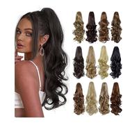 Extension de Coleta Postizo sintético de 22 pulgadas, pinza ondulada for cola de caballo, extensión de cabello, extensión de cabello for mujer, cabello de cola de caballo Extensión de Cola de Caballo(