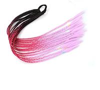 Extension de Coleta Postizos de trenzas mixtas coloridas de 60CM for niñas y niños, adorno de embellecimiento de vestido, banda de goma sintética, extensión de cola de caballo trenzada torcida Extensi