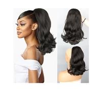Extension de Coleta Short Drawstring Ponytail Hair Extension for Women, 18 Inch Natural Wave Ponytail Extension Clip in Synthetic Wave Ponytail Hairpiece Extensión de Cola de Caballo (Color : 2, Siz