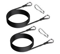 Extensión de cuerda de gimnasia - Lote de 2 cables metálicos de 100 cm - Accesorios para entrenamiento de musculatura robustos ergonómicos - Para aparatos de fitness, entrenamiento de piernas, espalda