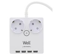 Extensión de doble protector de 36800 W con 4x USB (3 mts) - WELL
