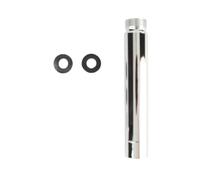 Extensión de ducha de acero inoxidable de 4 pulgadas, tubo redondo de extensión de ducha, brazo de cabezal cromado con almohadillas de goma para accesorios de baño