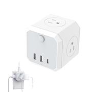 Extensión de enchufe USB, adaptador de pared de enchufe - Adaptador de toma de corriente de múltiples pines | Extensor de toma de salida portátil, separador de salida multifuncional para el hogar,