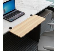 Extensión de escritorio de madera de nogal con abrazadera en C, bandeja retráctil para teclado, soporte de brazo de escritorio para computadora, 52 cm para una mayor eficiencia y comodidad en el