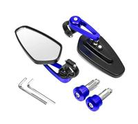 Extensión de Espejos 1 Par De Espejos Finales del Manillar La Motocicleta 7/8 "22mm Espejo Lateral Retrovisor Extremo Barra para Kawasaki(BLU)