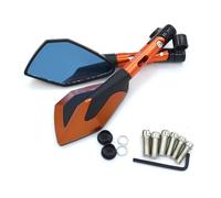 Extensión de Espejos Espejo Retrovisor De Motocicleta Aluminio Y Vidrio Azul para G650X G650GS R NineT K1200R HP2 Enduro R1150GS G310R G650(Orange)