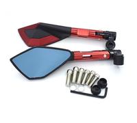 Extensión de Espejos Espejo Retrovisor De Motocicleta Aluminio Y Vidrio Azul para G650X G650GS R NineT K1200R HP2 Enduro R1150GS G310R G650(Rojo)