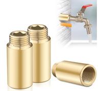 Extensión de Grifo 1/2 Pulgada x 50 mm 2 Piezas Prolongación de Grifo de Latón - Adecuado para Instalación de Calefacción y Agua Potable (50 MM)