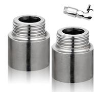 Extensión de grifo de acero inoxidable, 2 unidades, 3/4 pulgadas x 25 mm, 3/4 pulgadas IG x 3/4 AG, DN20, extensión de rosca de 25 mm, accesorio de extensión de conexión para calefacción y agua