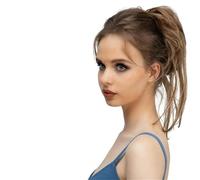 Extensión de Moño Extensiones de cabello con moño desordenado, extensiones ondulado y rizado colas rectas, coletas sintéticas Mujeres(Brown Black)